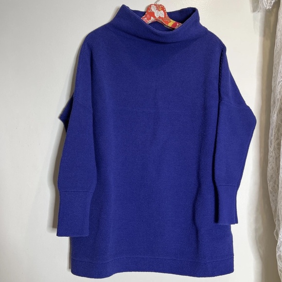 Free People Ottoman Slouchy  Tunic Sweater in Spectrum  Blue sz XS NWT - Picture 4 of 7